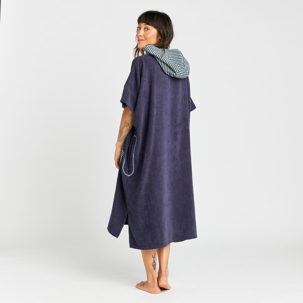 Adult Surf Poncho from 150 cm - 900 Fish blue grey